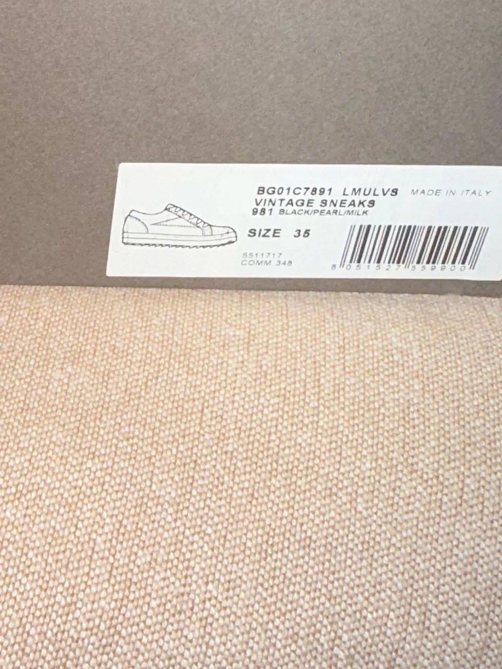 Rick Owens Black and Cream Kids Sneakers with Contrast Panels size 35